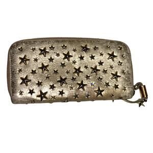 Jimmy Choo Silver/White Zip Stars Wallet